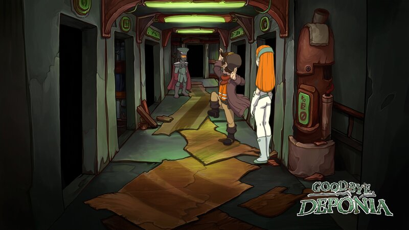 Characters in a Corridor — Green, Dramatic