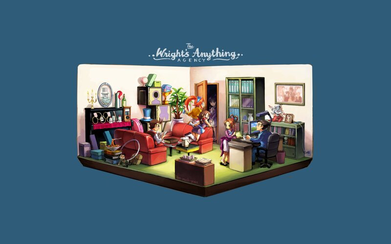 Characters in a Dollhouse Office
