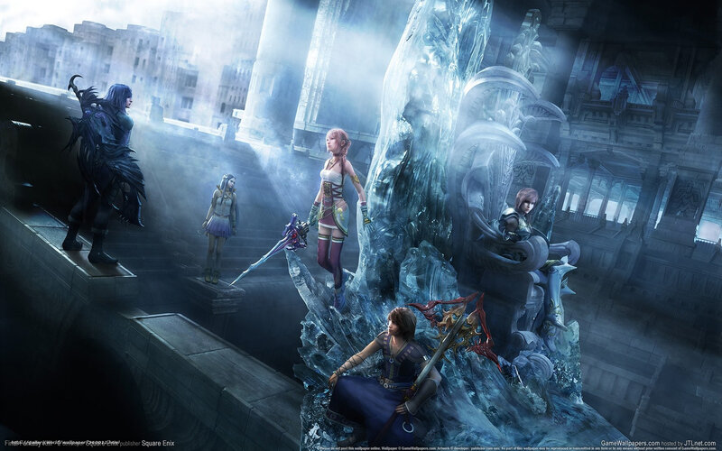 Characters in a Fantasy Scene — Blue, Dramatic, Digital Art, Ice Sculpture