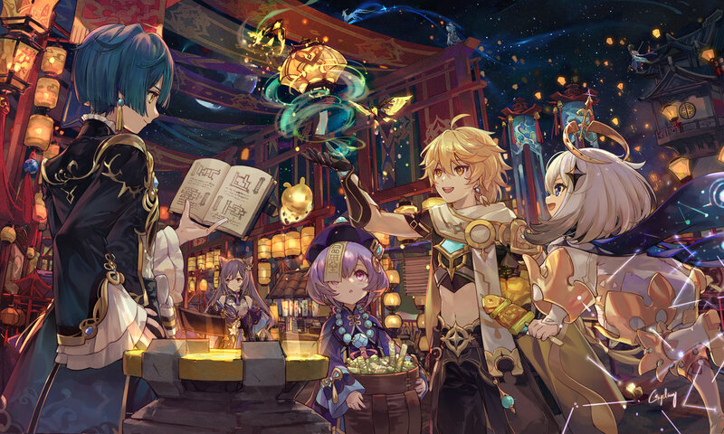 Characters in a Festival — Blue