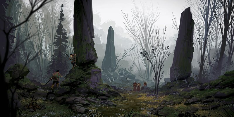 Characters in a Forest — Green, Mysterious