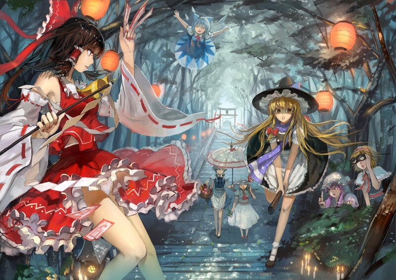 Characters in a forest path