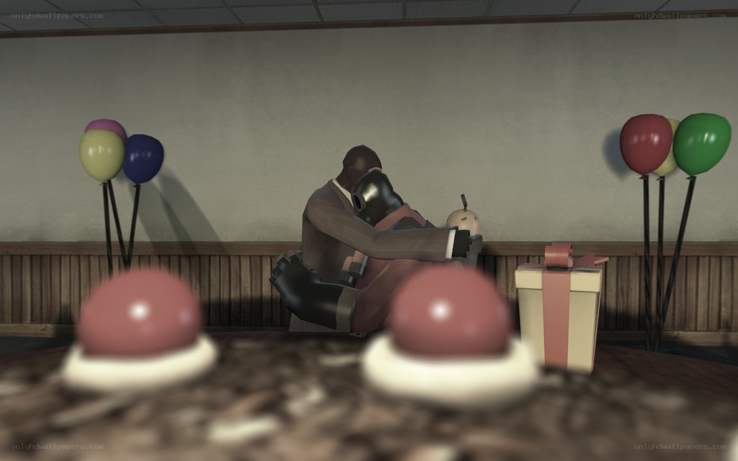 Characters in a party room