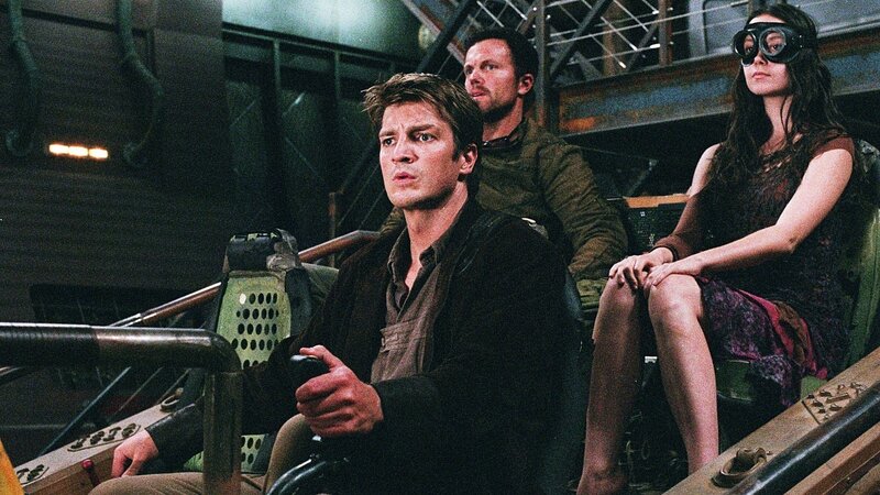 Characters in a sci-fi vehicle