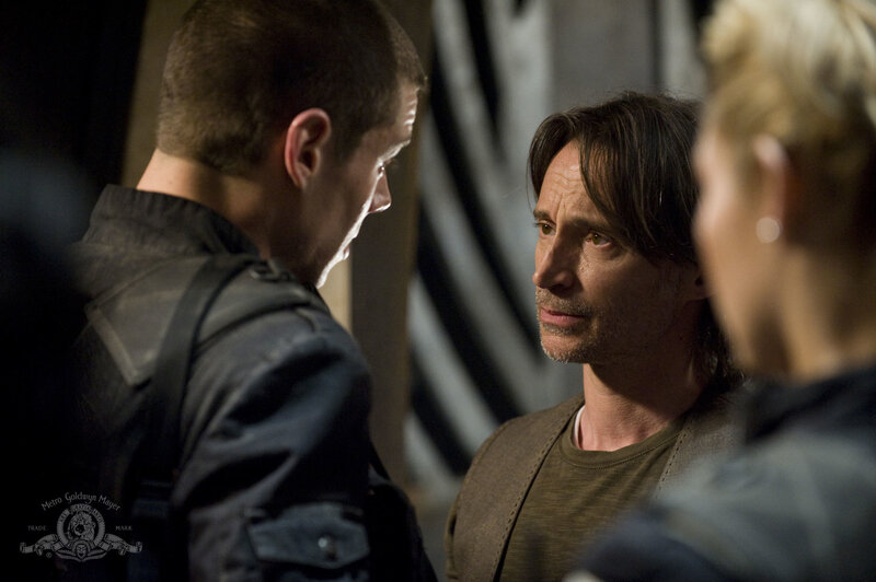 Characters in a tense conversation