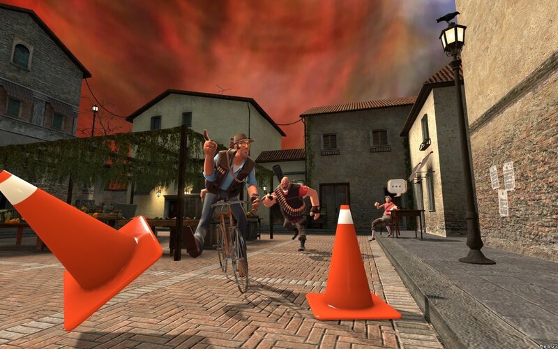 Characters in a Town Square — Red, Chaotic