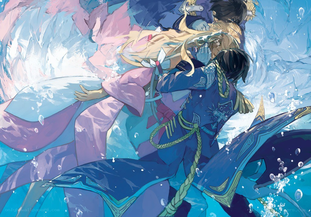 Characters in a water battle