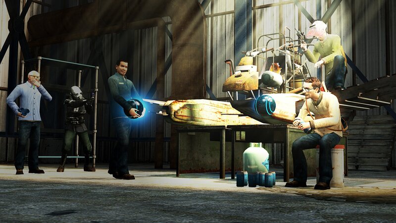 Characters in a workshop