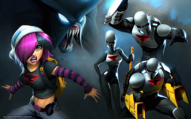 Characters in action pose
