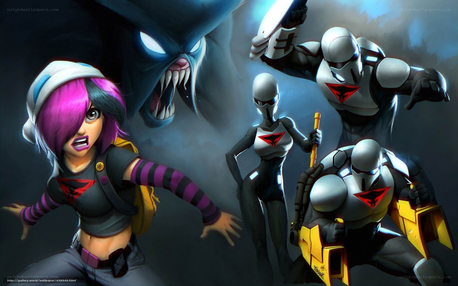 Characters in action pose