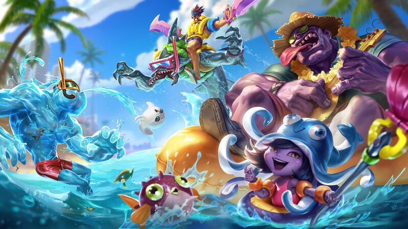 Characters in Beach Scene