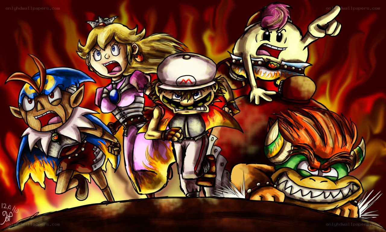 Characters in fiery battle