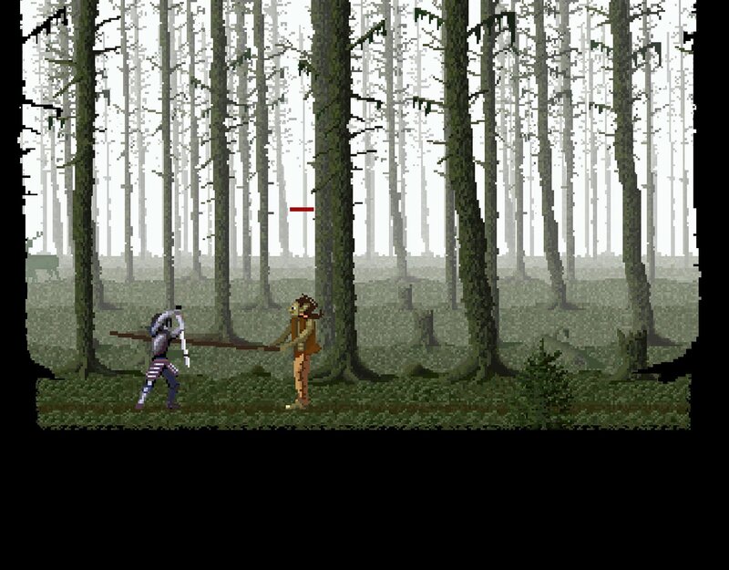 Characters in Forest — Green, Dramatic, Pixel Art
