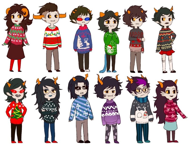 Characters in Holiday Sweaters