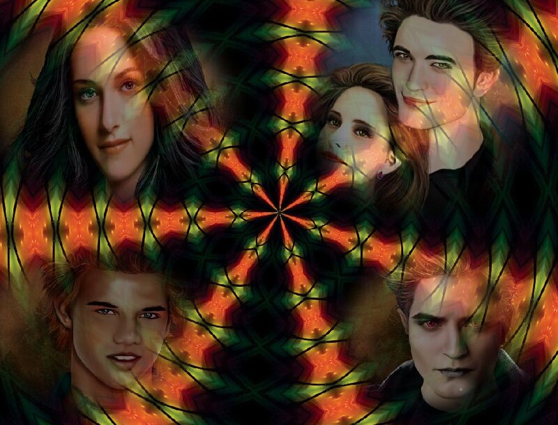 Characters in Kaleidoscopic Pattern