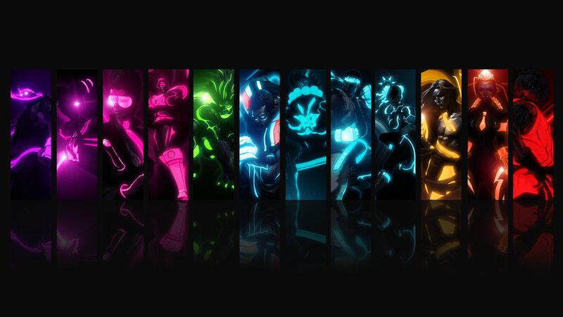 Characters in Neon Light — Black