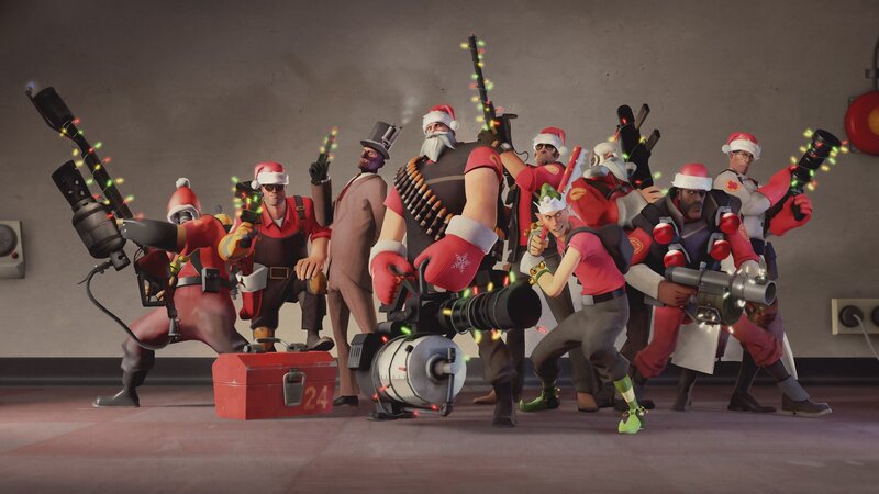 Characters in Santa Hats