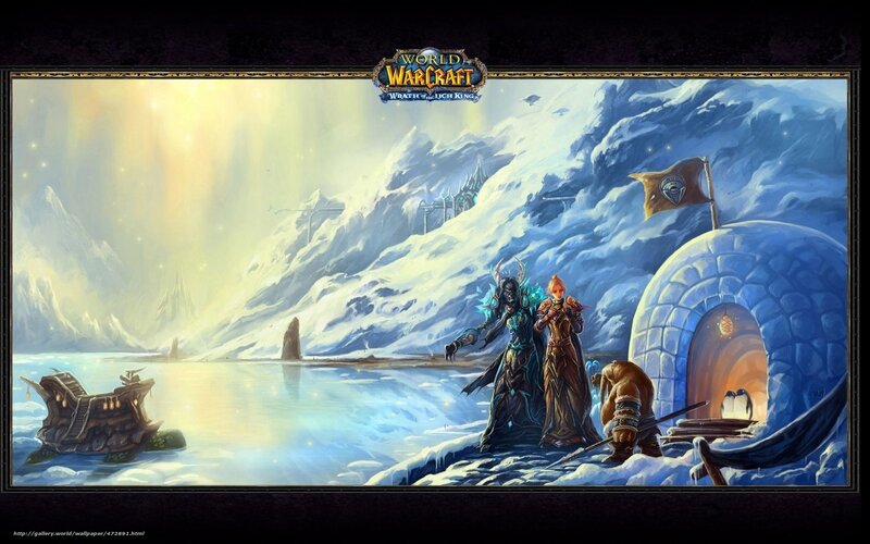 Characters in Snowy Landscape — Blue