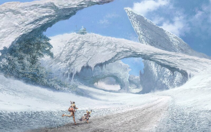 Characters in Snowy Landscape — White, Dramatic, Winter