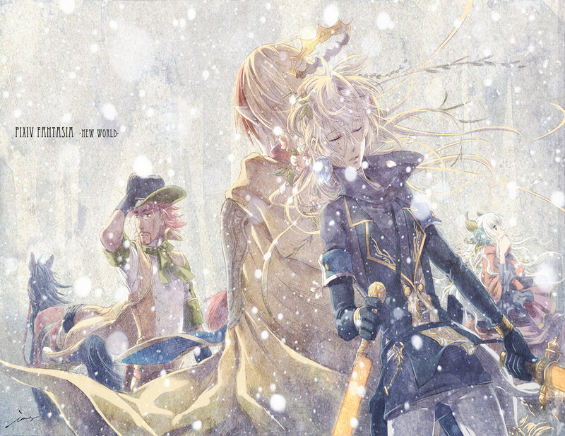 Characters in Snowy Scene