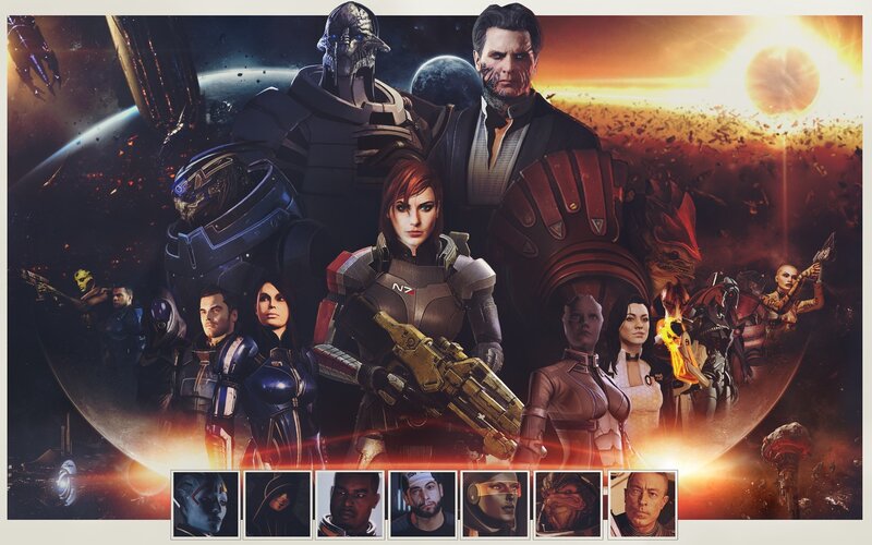 Characters in Space Armor — Orange, Dramatic, Sunset
