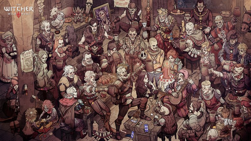 Characters in Tavern — Brown