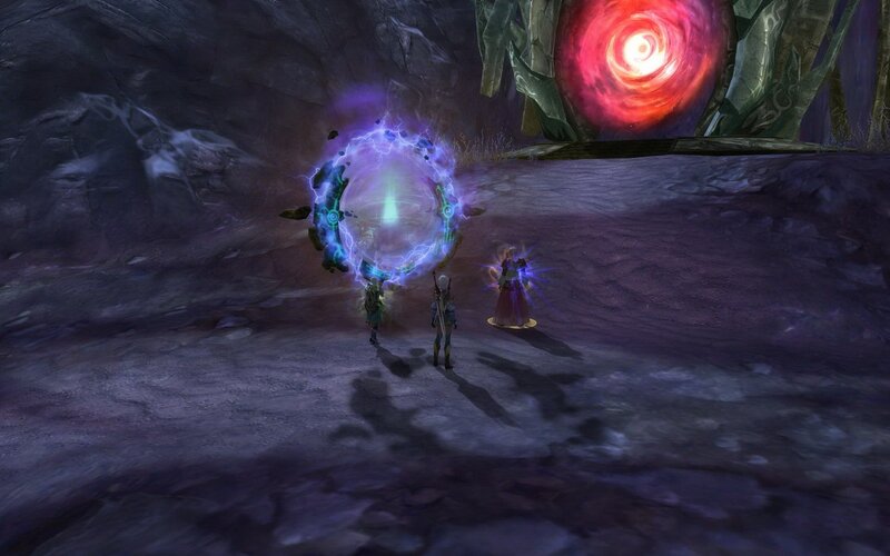 Characters near magical portal