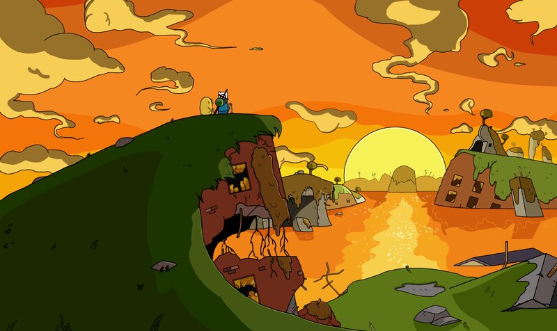 Characters on a Cliff — Orange