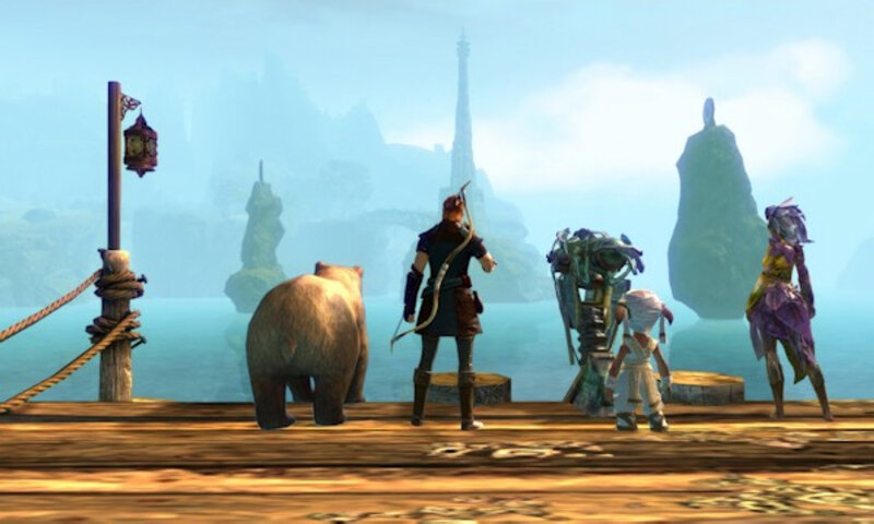 Characters on a Dock — Blue, Serene