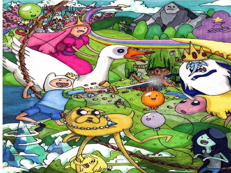 Characters on a Goose