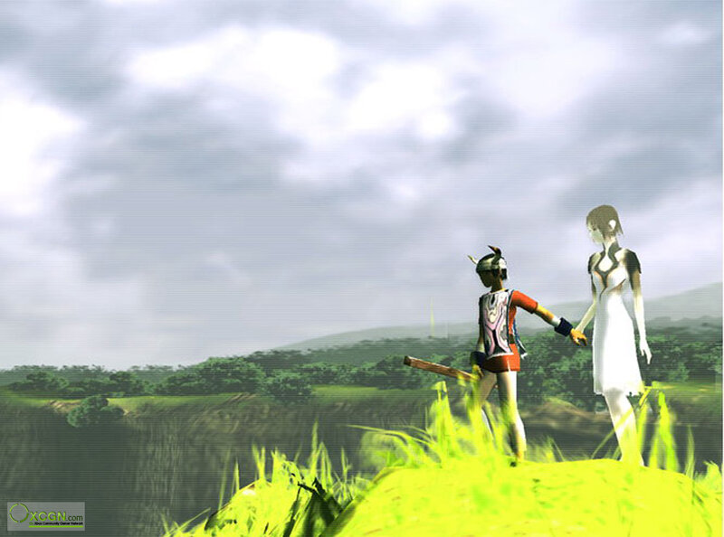 characters on a grassy cliff