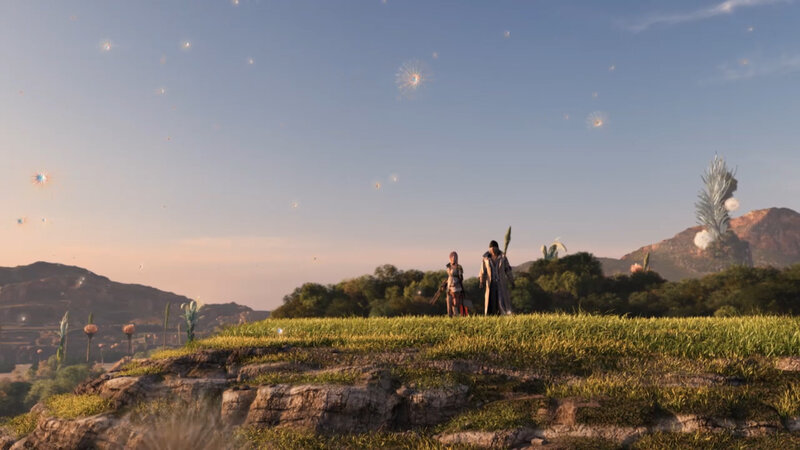 characters on a grassy hill