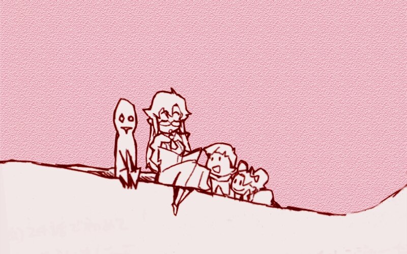 Characters on a hill