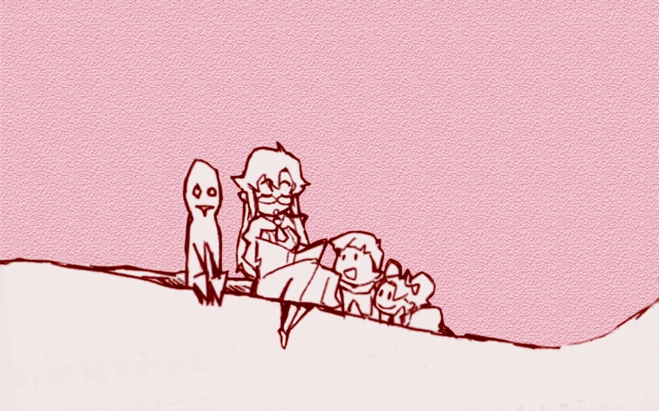 Characters on a hill