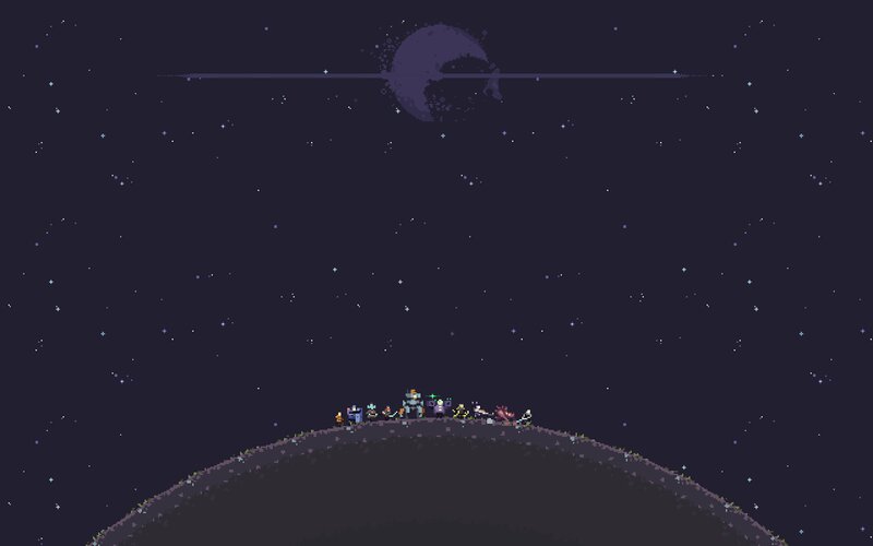 Characters on a Planet Surface