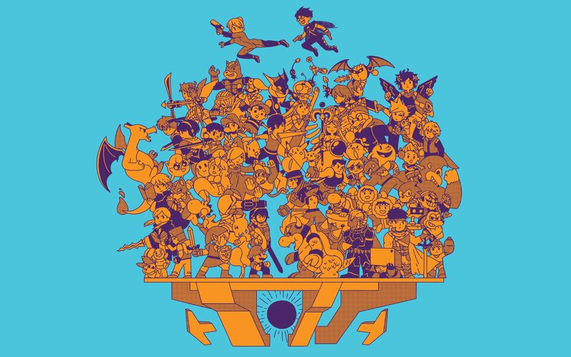 Characters on a Platform — Blue
