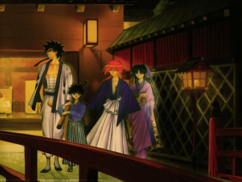 Characters on a traditional Japanese street