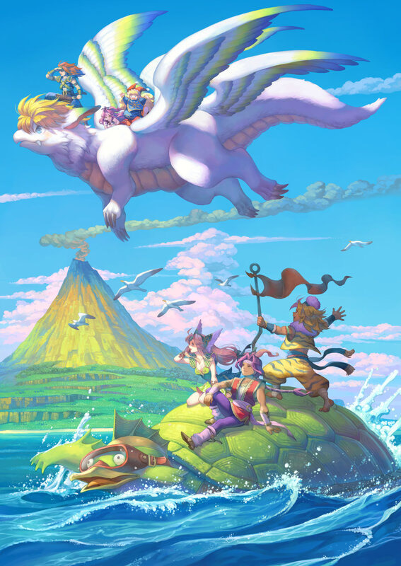 Characters on Flying Creatures — Blue