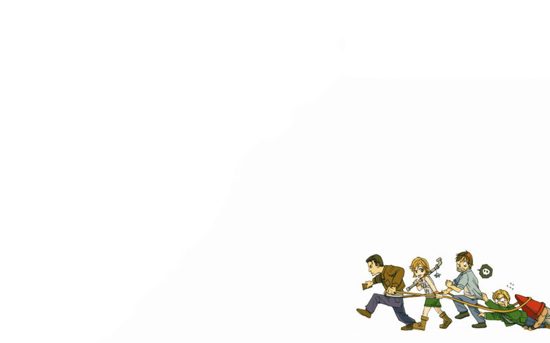 characters pulling rope