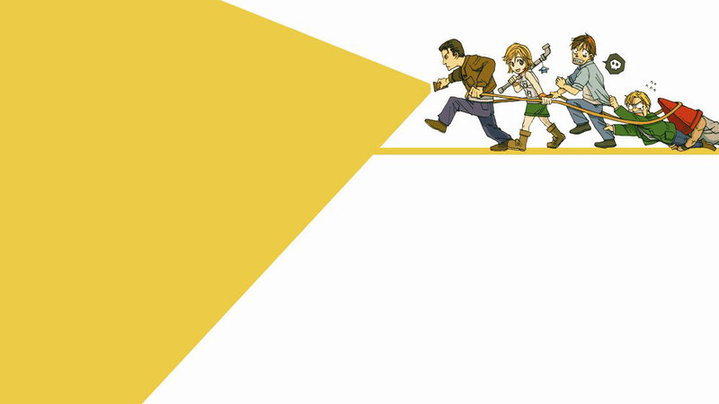 Characters Pulling Rope — Yellow