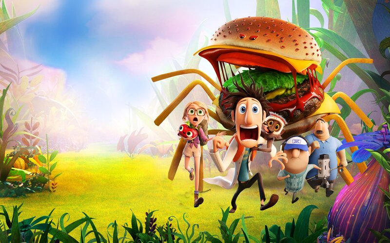 Characters Running from Giant Burger — Green
