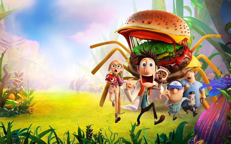 Characters Running from Giant Burger