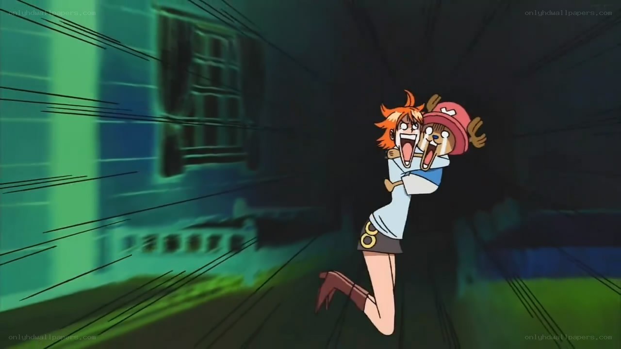 Characters running in fear