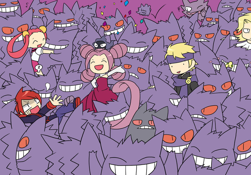 Characters surrounded by Gengar