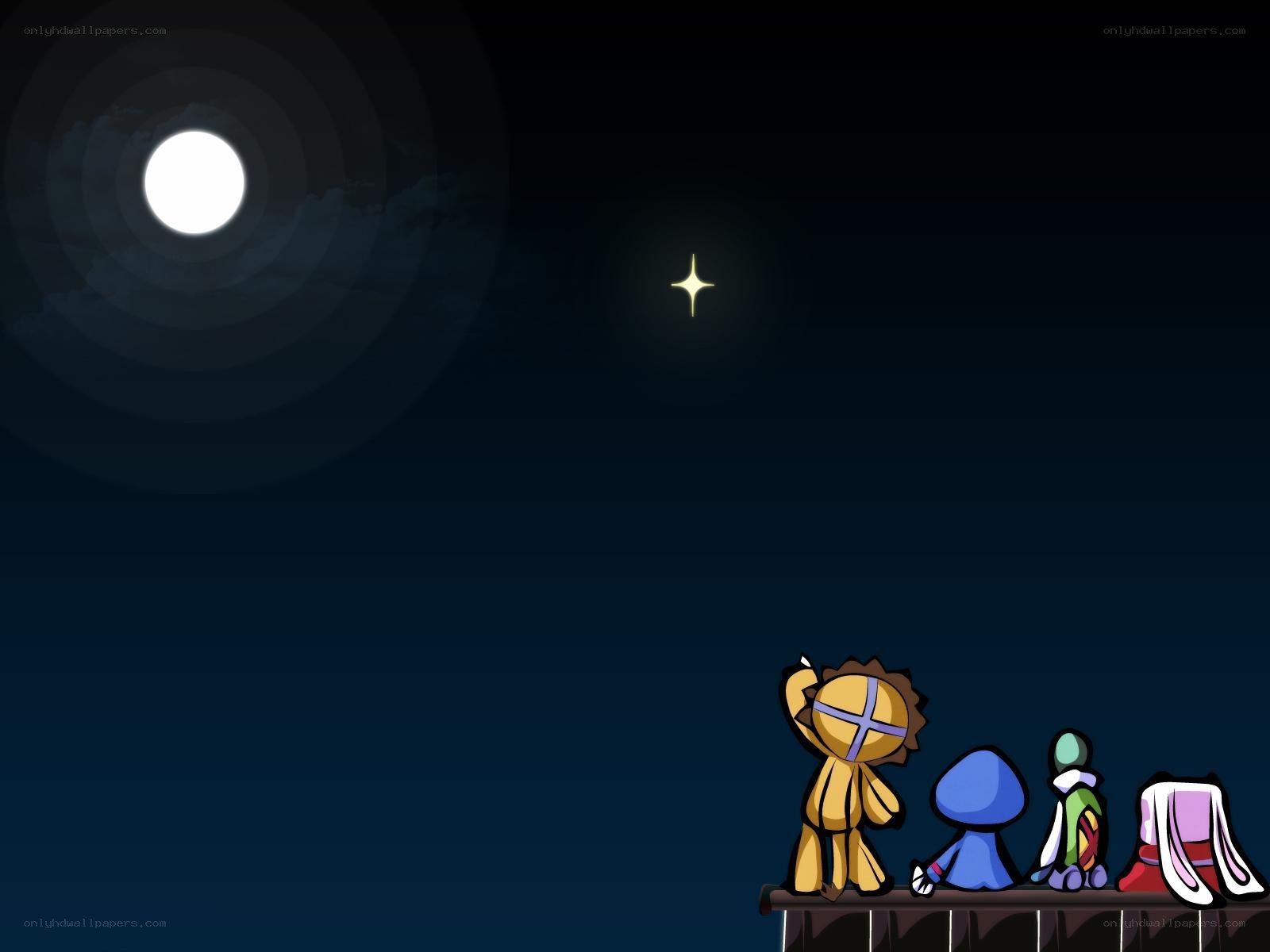 Characters under the moonlight