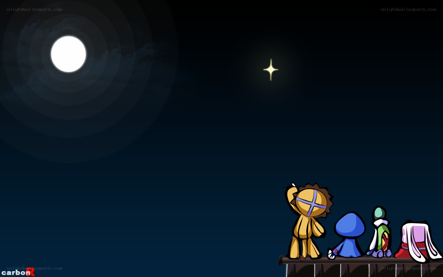 Characters under the moonlight