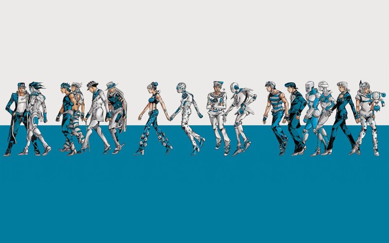 Characters Walking in Line