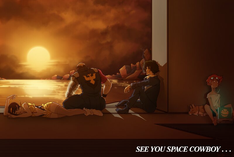 Characters Watching Sunset