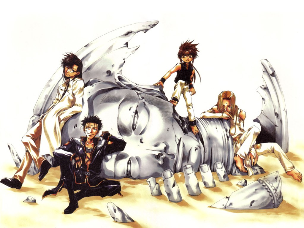 Characters with a giant skull