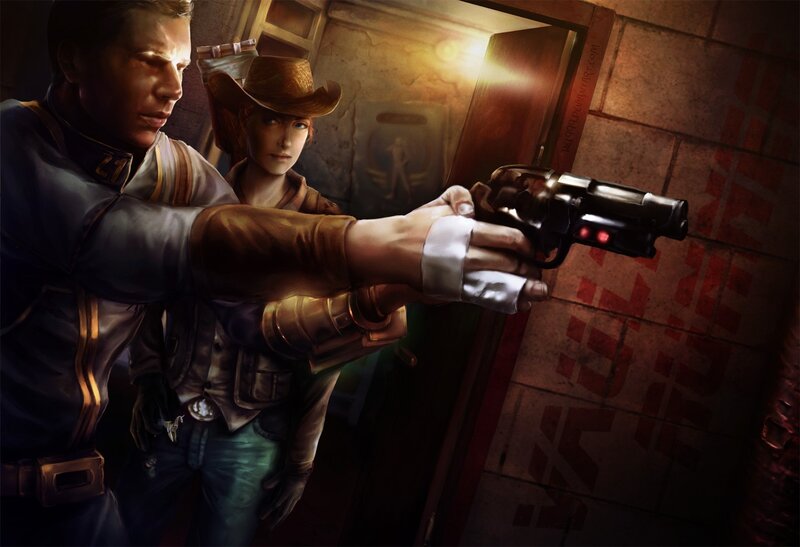 Characters with a revolver